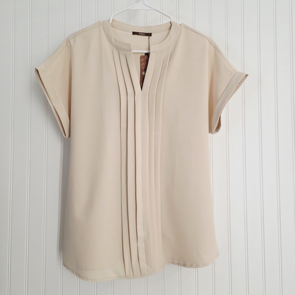 Gaharu Cream Women's Business Casual Blouse Size M - Picture 5 of 6